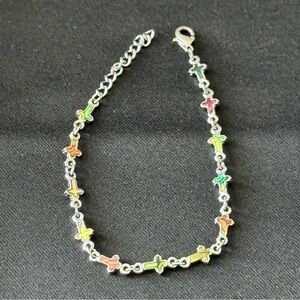 Multi-Color Cross Charm Bracelet